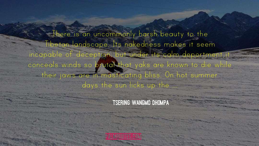 Tsering Wangmo Dhompa Quotes: There is an uncommonly harsh