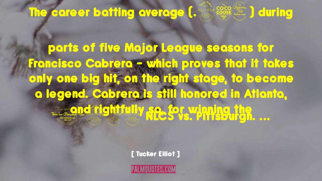 Tucker Elliot Quotes: The career batting average (.254)