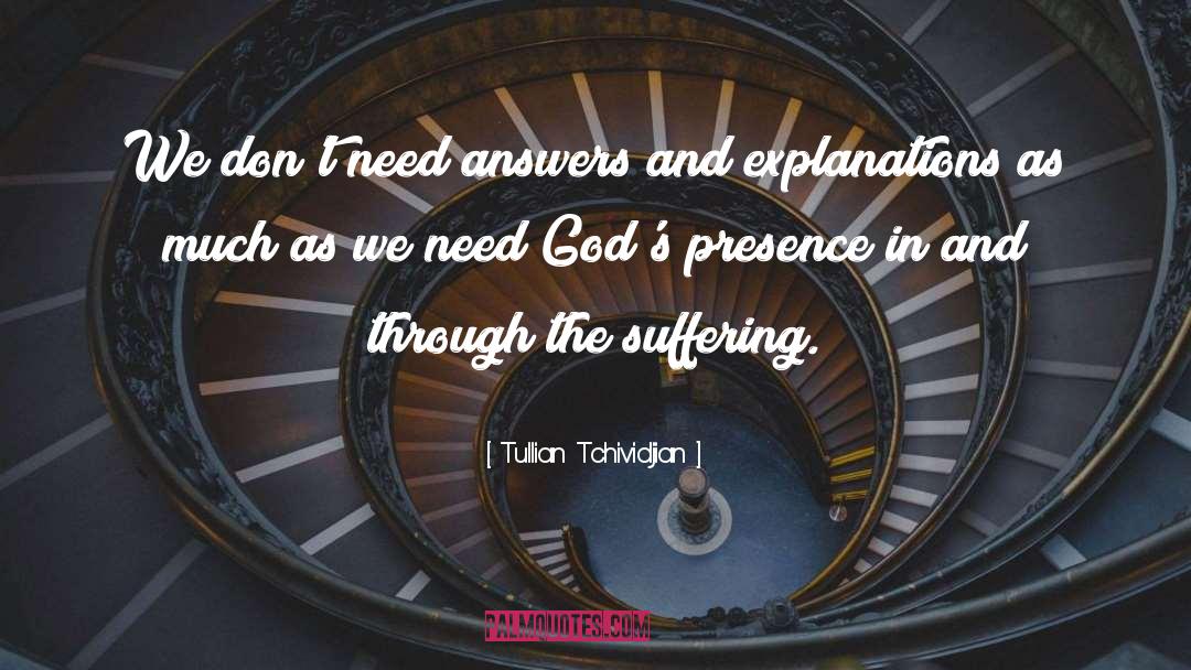Tullian Tchividjian Quotes: We don't need answers and