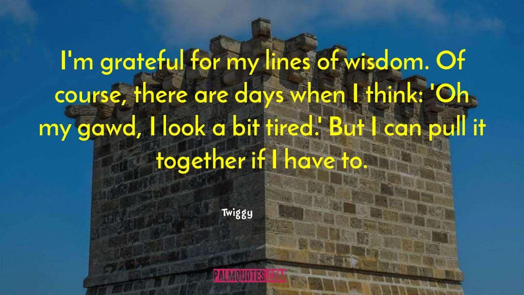 Twiggy Quotes: I'm grateful for my lines
