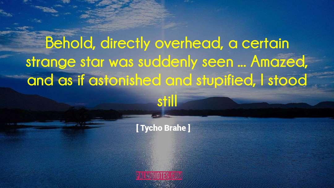 Tycho Brahe Quotes: Behold, directly overhead, a certain