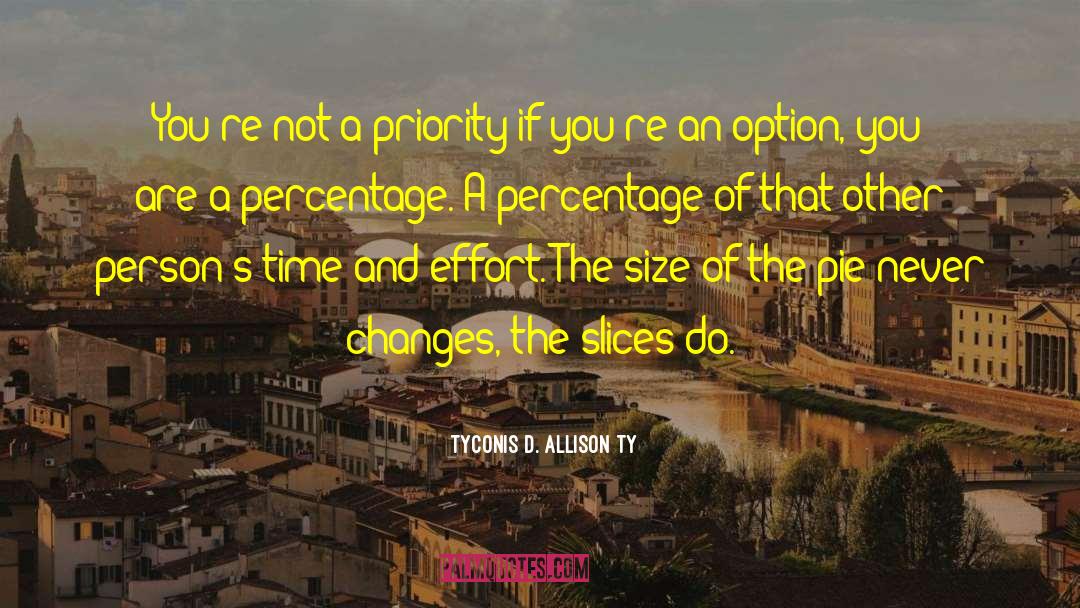 Tyconis D. Allison Ty Quotes: You're not a priority if