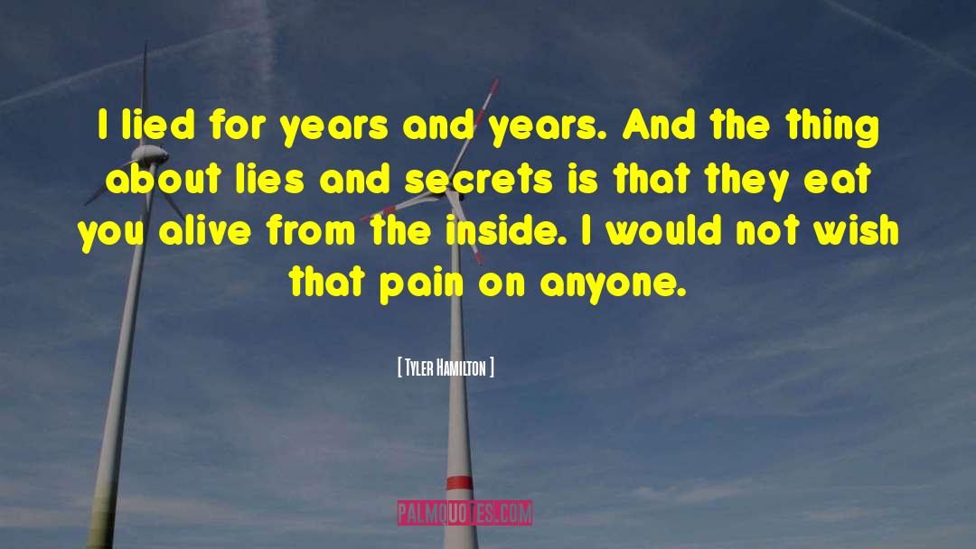 Tyler Hamilton Quotes: I lied for years and