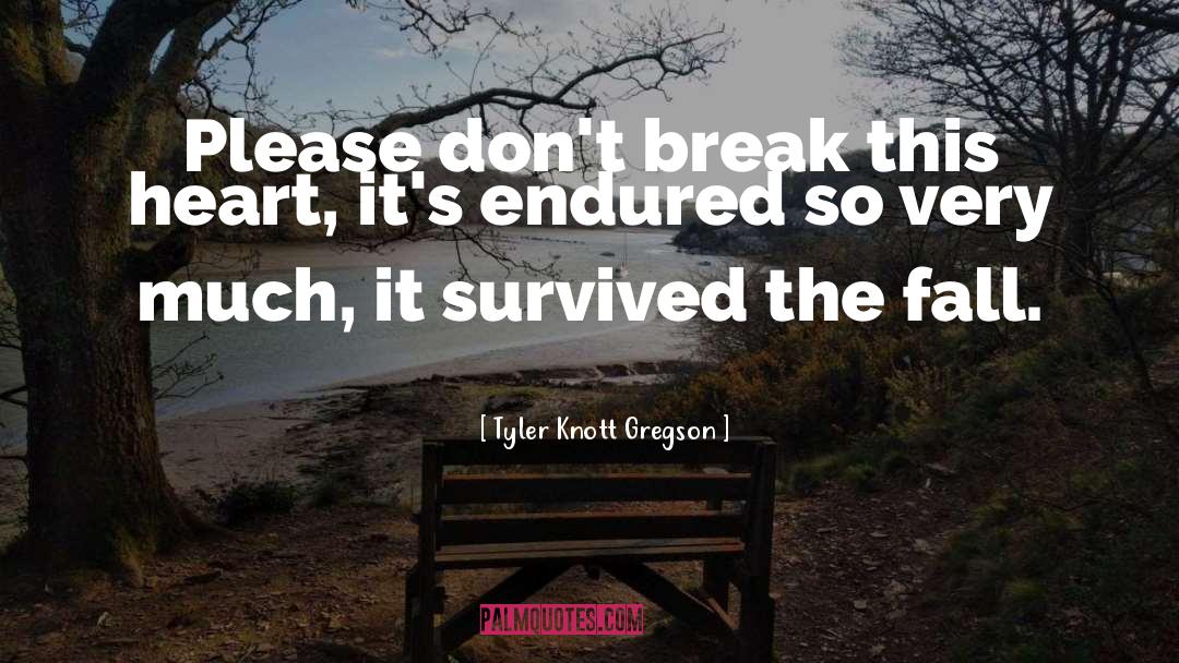 Tyler Knott Gregson Quotes: Please don't break this heart,