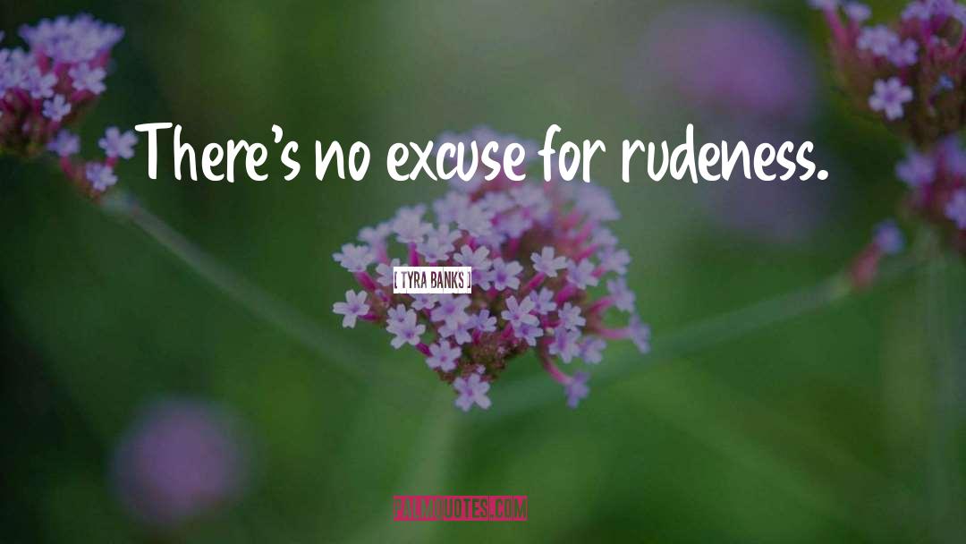 Tyra Banks Quotes: There's no excuse for rudeness.