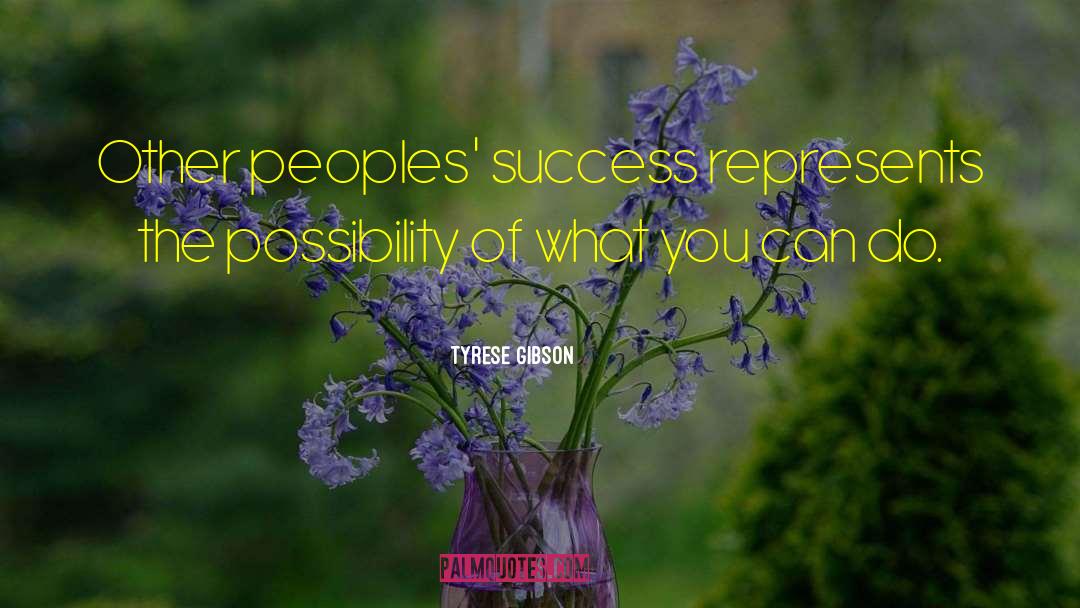 Tyrese Gibson Quotes: Other peoples' success represents the