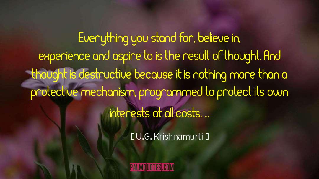 U.G. Krishnamurti Quotes: Everything you stand for, believe