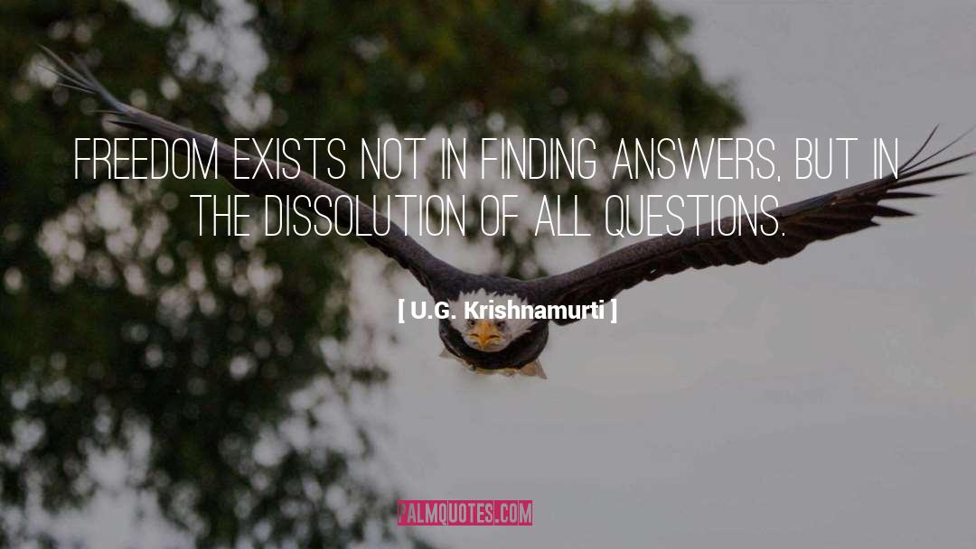 U.G. Krishnamurti Quotes: freedom exists not in finding