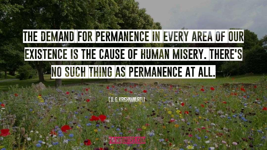 U.G. Krishnamurti Quotes: The demand for permanence in