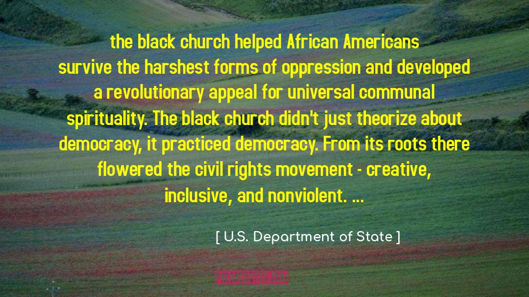 U.S. Department Of State Quotes: the black church helped African