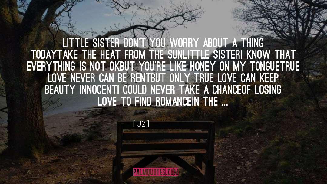 U2 Quotes: Little sister don't you worry