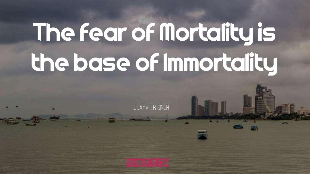 Udayveer Singh Quotes: The fear of Mortality is