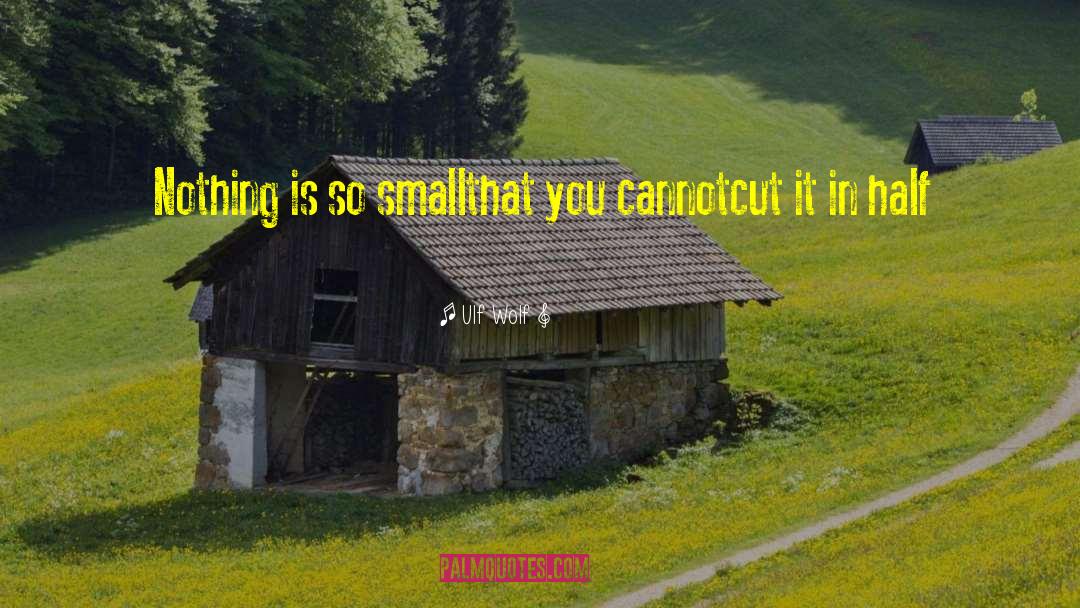 Ulf Wolf Quotes: Nothing is so small<br />that
