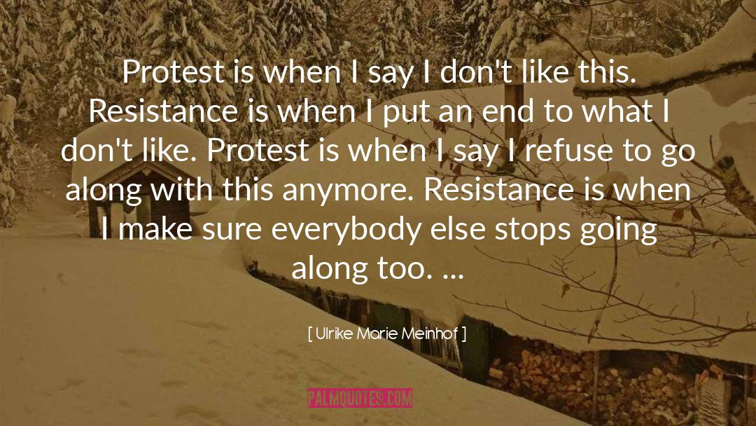 Ulrike Marie Meinhof Quotes: Protest is when I say