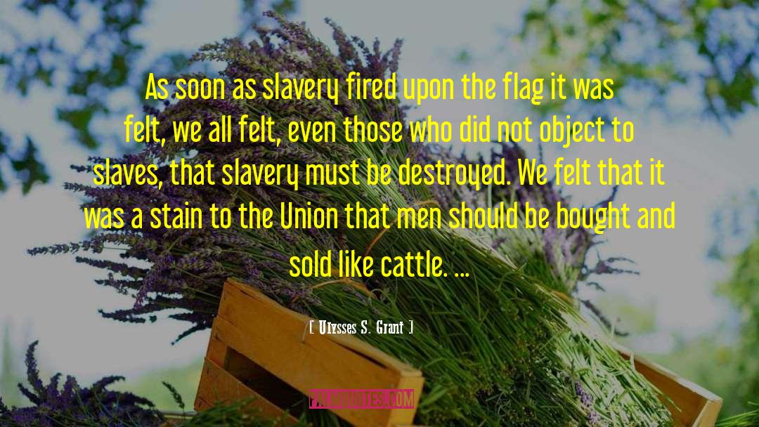 Ulysses S. Grant Quotes: As soon as slavery fired