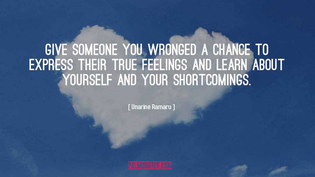 Unarine Ramaru Quotes: Give someone you wronged a