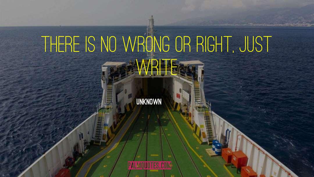 Unknown Quotes: There is no wrong or