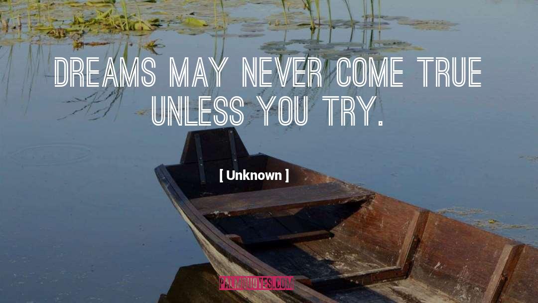 Unknown Quotes: Dreams may never come true