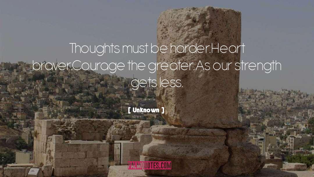 Unknown Quotes: Thoughts must be harder.<br />Heart