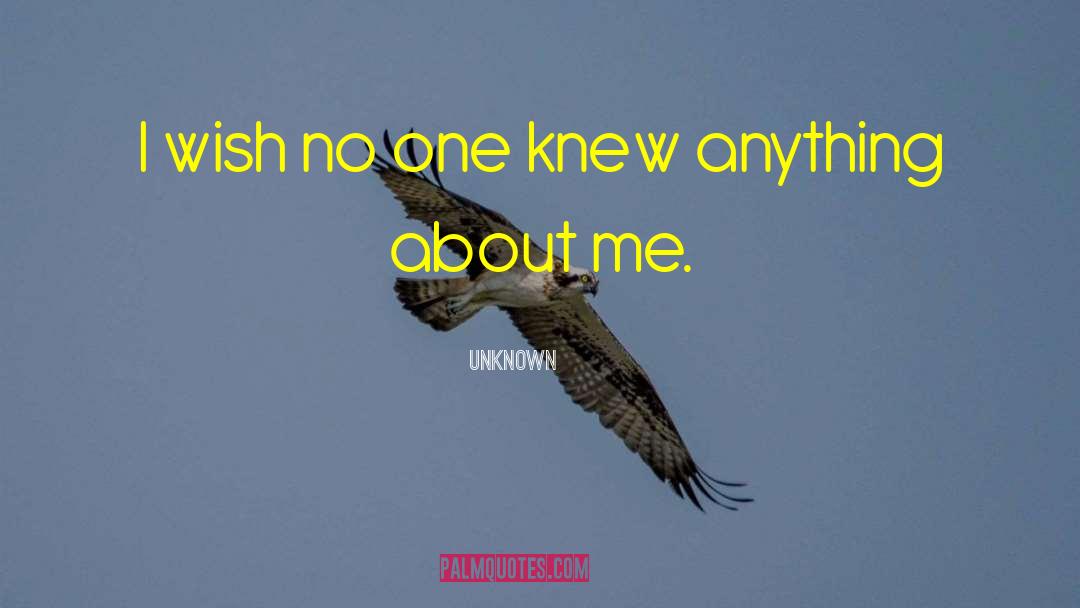 Unknown Quotes: I wish no one knew