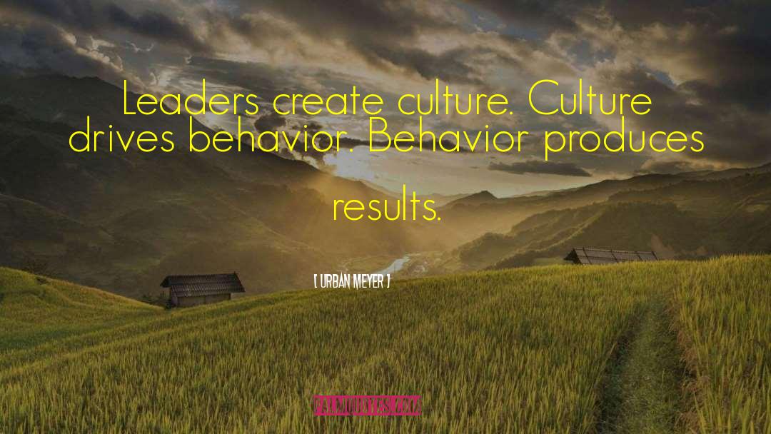 Urban Meyer Quotes: Leaders create culture. Culture drives