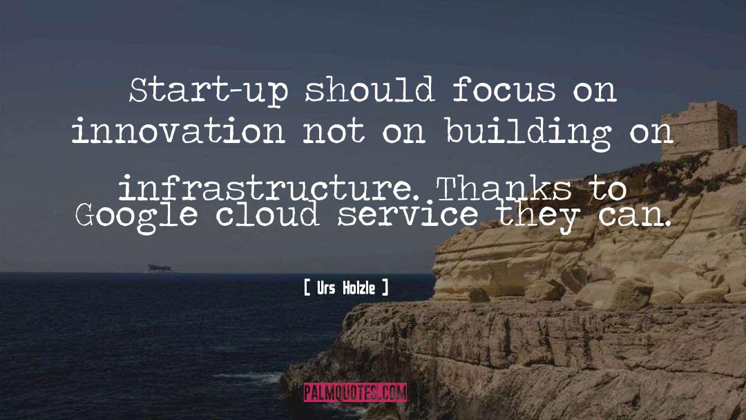 Urs Holzle Quotes: Start-up should focus on innovation