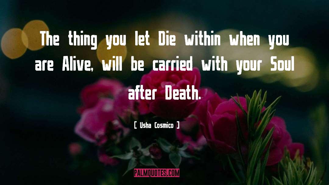 Usha Cosmico Quotes: The thing you let Die