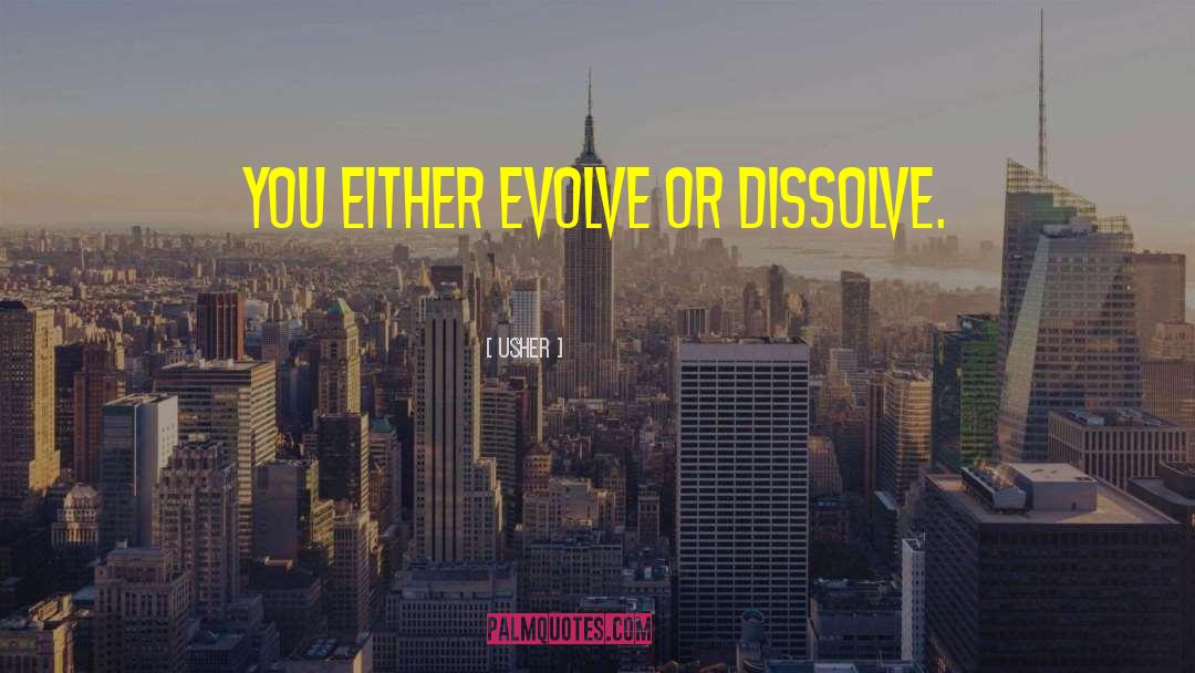 Usher Quotes: You either evolve or dissolve.