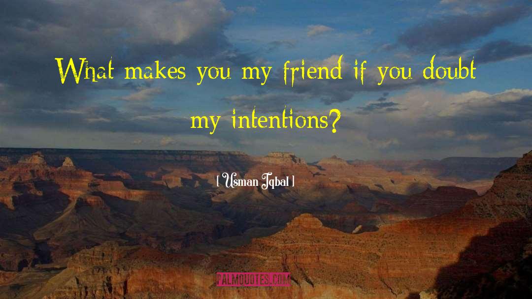 Usman Iqbal Quotes: What makes you my friend