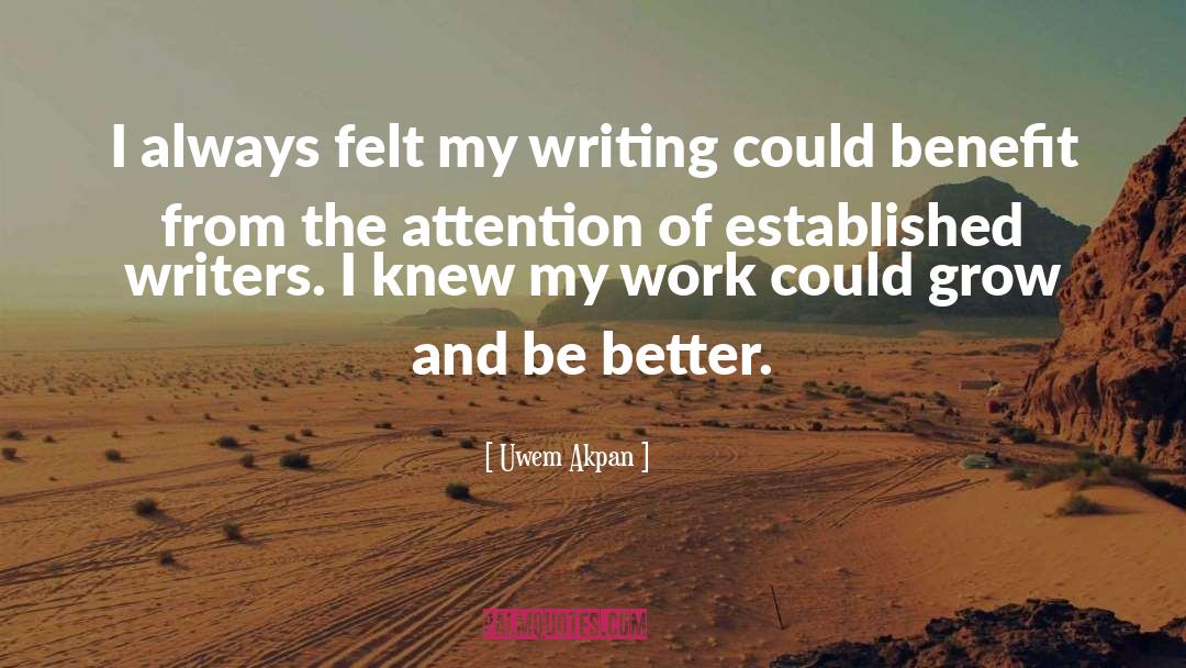 Uwem Akpan Quotes: I always felt my writing