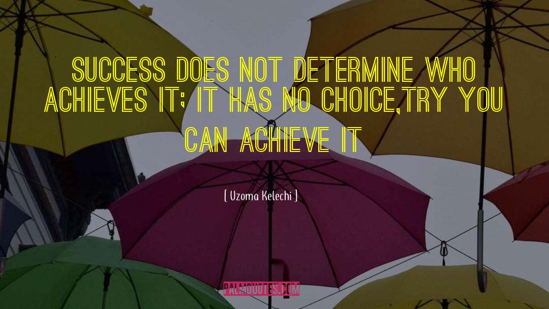 Uzoma Kelechi Quotes: Success does not determine who