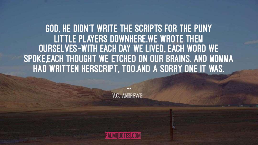 V.C. Andrews Quotes: God, He didn't write the