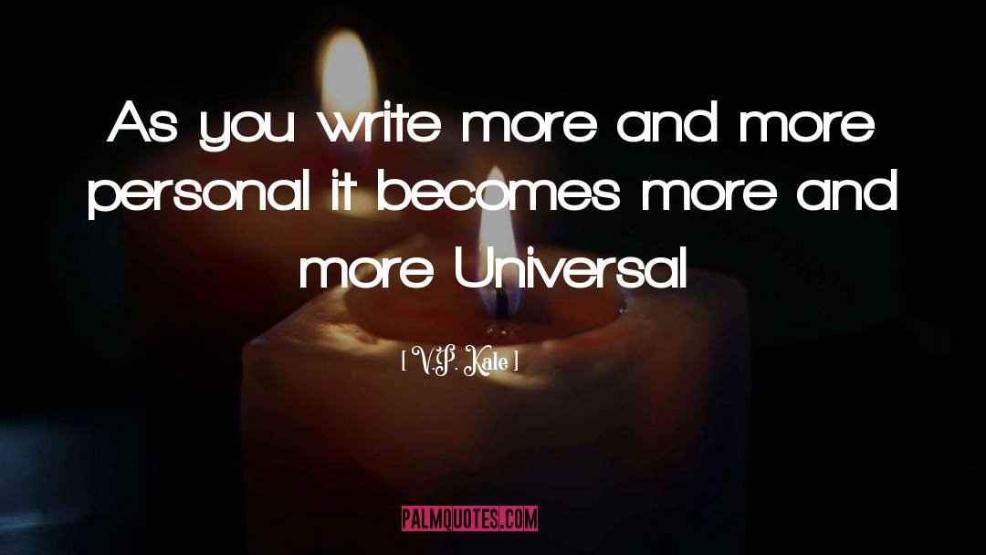 V. P. Kale Quotes: As you write more and