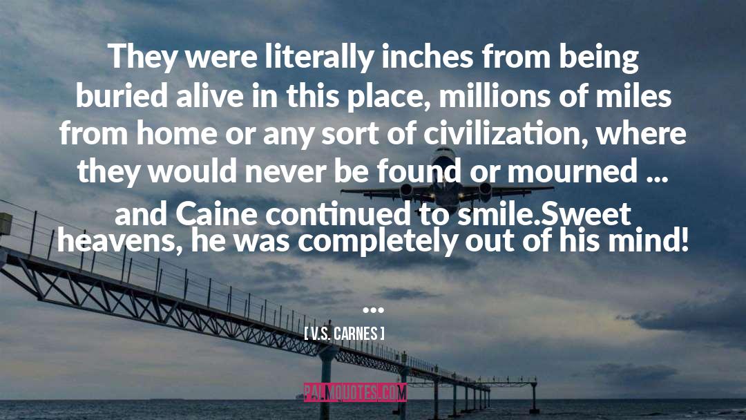 V.S. Carnes Quotes: They were literally inches from