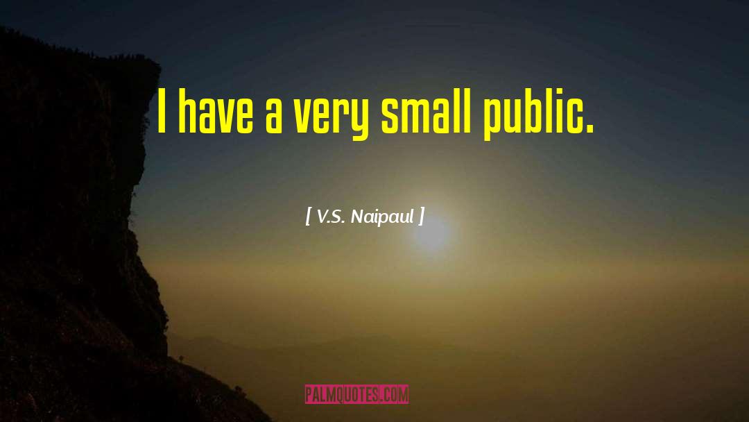 V.S. Naipaul Quotes: I have a very small