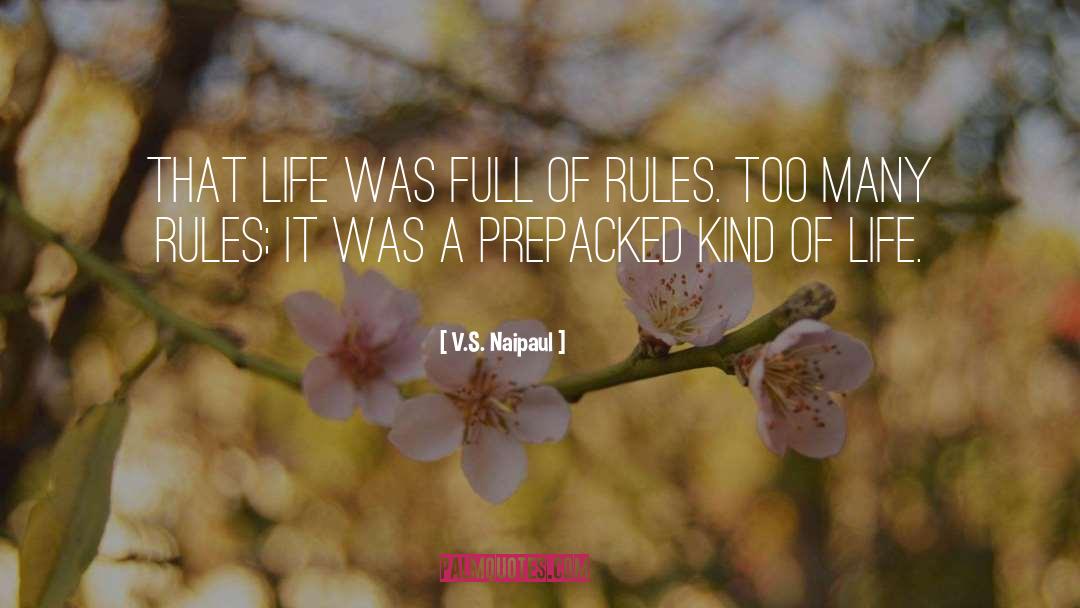 V.S. Naipaul Quotes: That life was full of