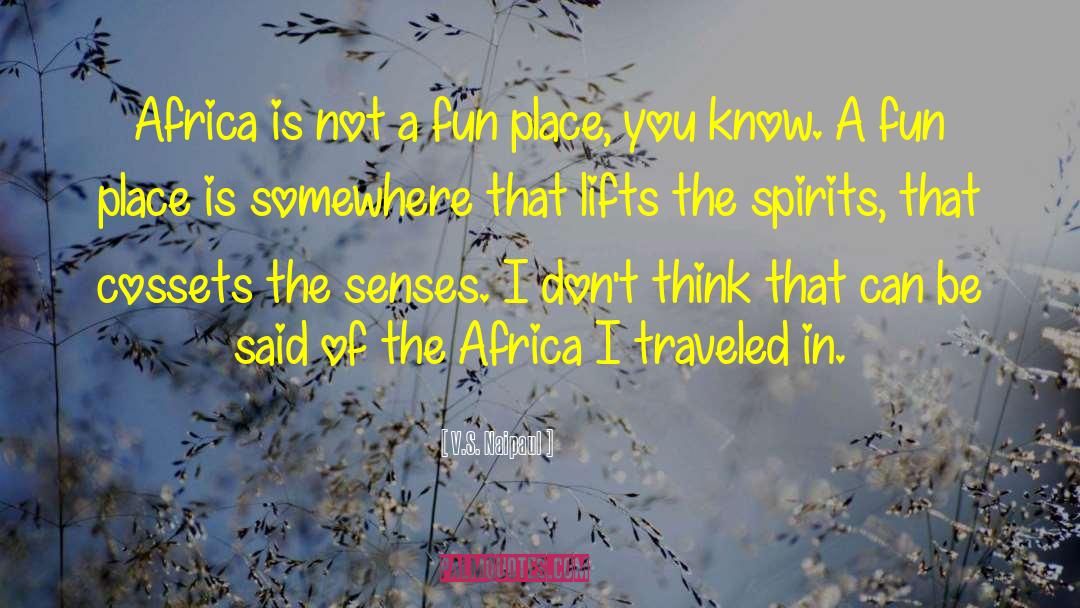 V.S. Naipaul Quotes: Africa is not a fun