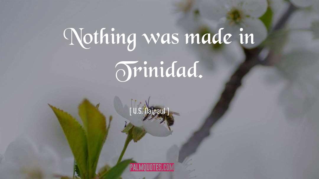 V.S. Naipaul Quotes: Nothing was made in Trinidad.