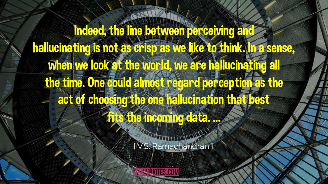 V.S. Ramachandran Quotes: Indeed, the line between perceiving