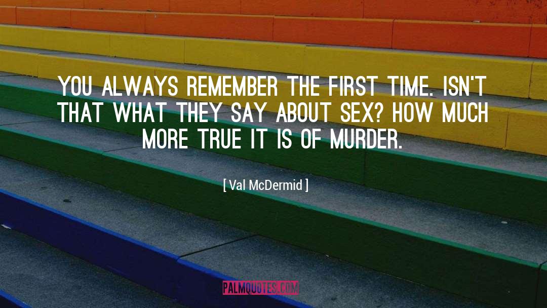 Val McDermid Quotes: You always remember the first
