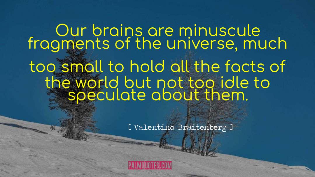 Valentino Braitenberg Quotes: Our brains are minuscule fragments