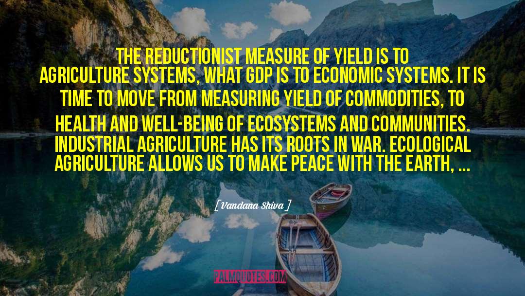 Vandana Shiva Quotes: The reductionist measure of yield