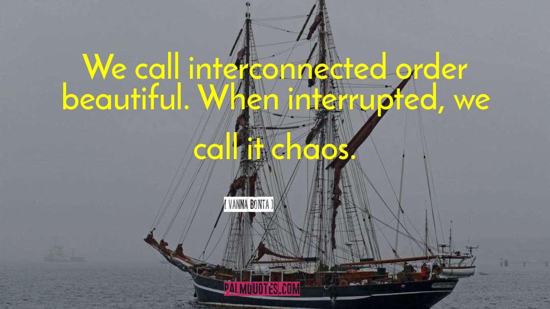 Vanna Bonta Quotes: We call interconnected order beautiful.