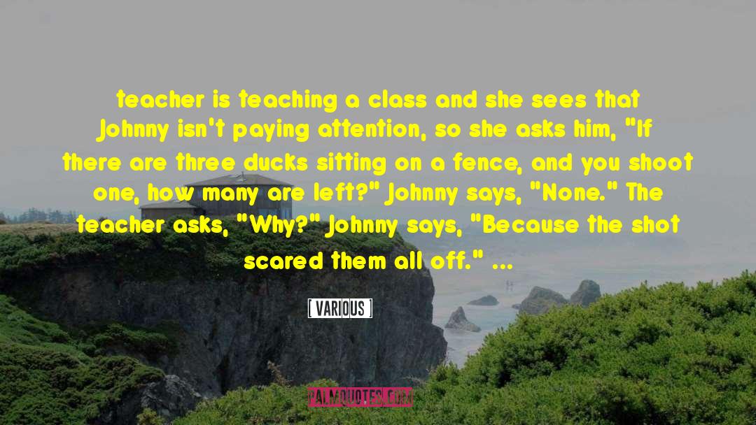 Various Quotes: teacher is teaching a class