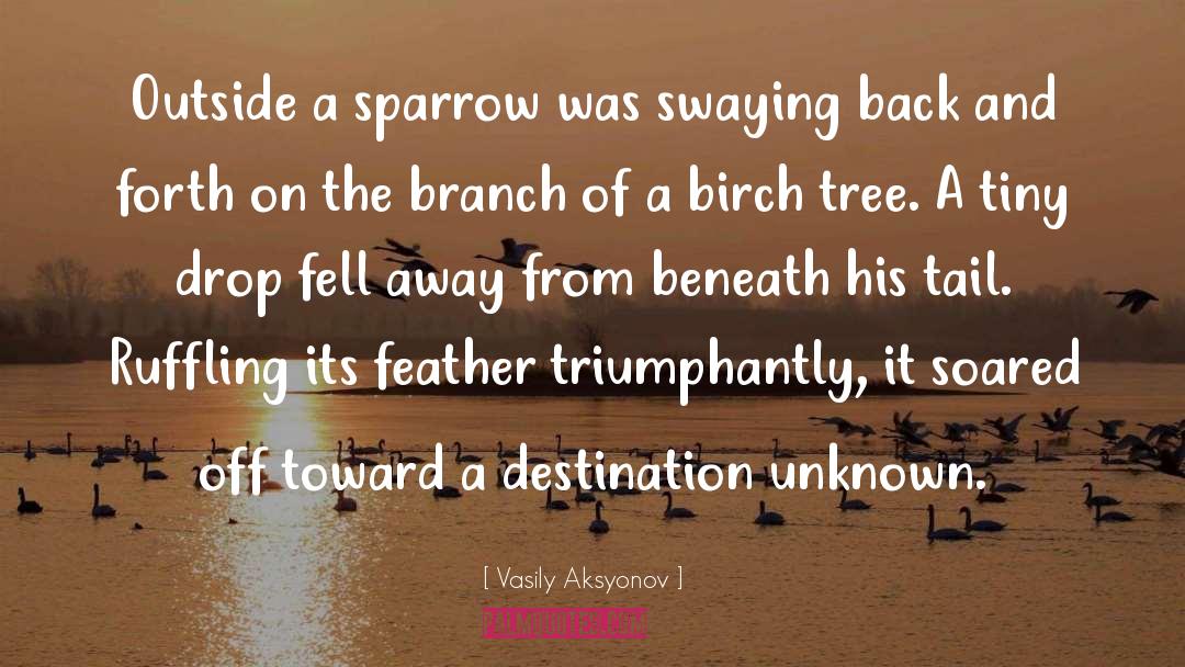Vasily Aksyonov Quotes: Outside a sparrow was swaying