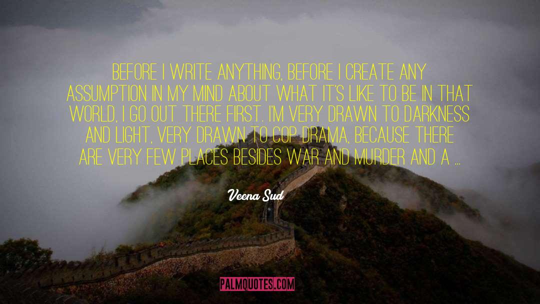 Veena Sud Quotes: Before I write anything, before