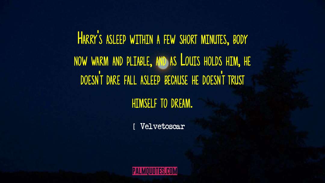Velvetoscar Quotes: Harry's asleep within a few