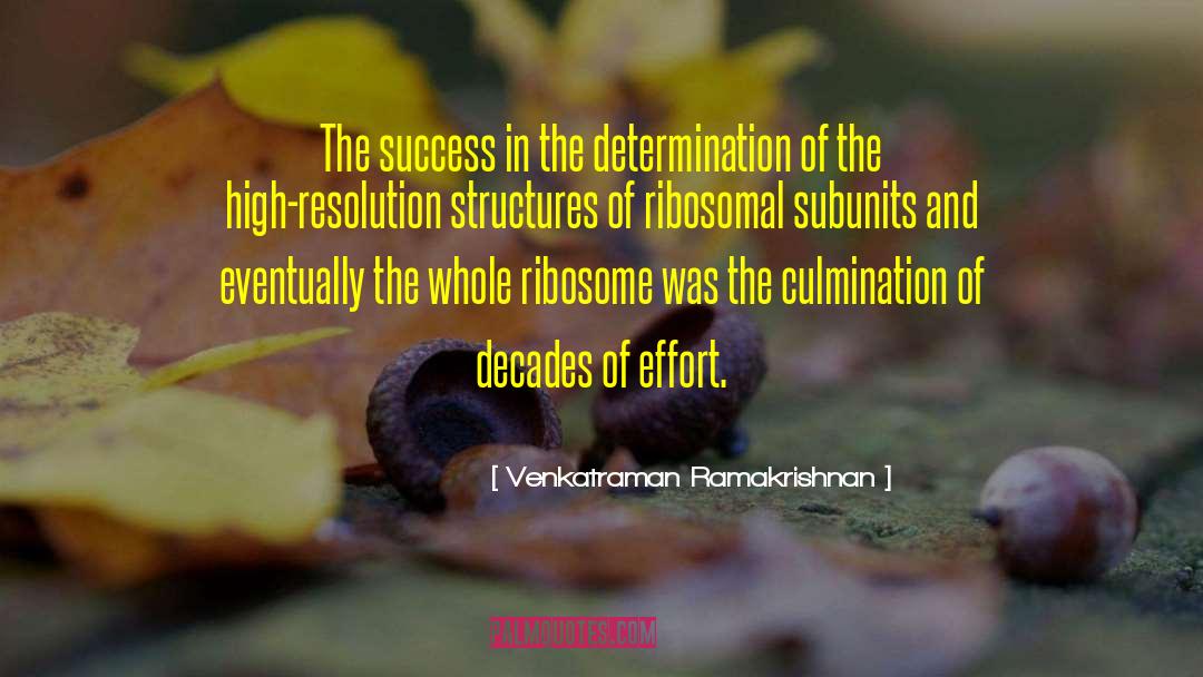 Venkatraman Ramakrishnan Quotes: The success in the determination