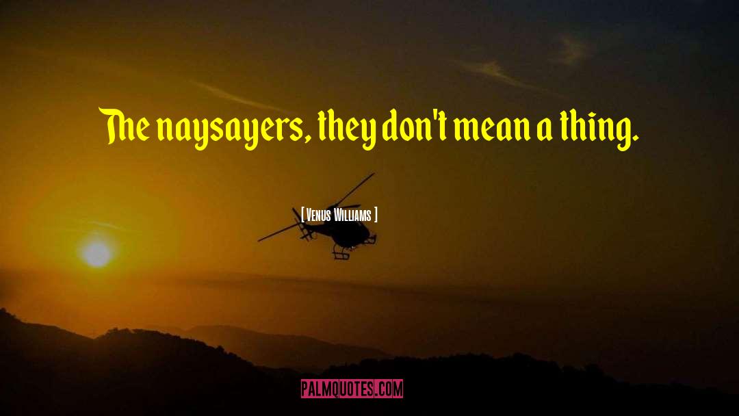 Venus Williams Quotes: The naysayers, they don't mean