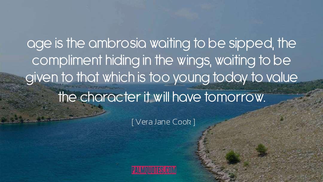 Vera Jane Cook Quotes: age is the ambrosia waiting